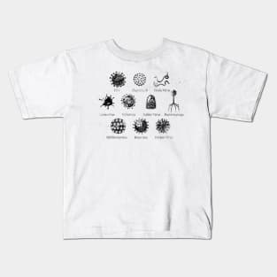 Diagram showing different kinds of viruses Kids T-Shirt